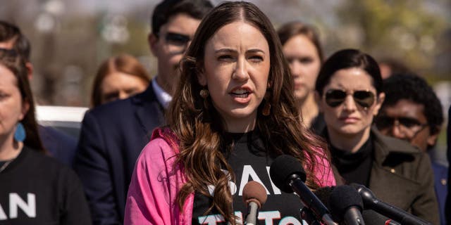 Chaya Raichik, creator of the TikTok account Libs Of Tiktok, delivered the ethics complaint to Ocasio-Cortez's office this week, with help from the Heritage Foundation. Photographer: Anna Rose Layden/Bloomberg via Getty Images