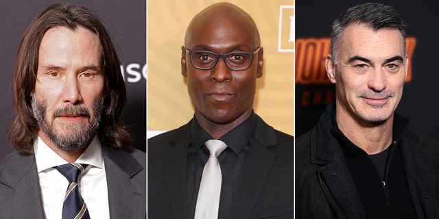 Keanu Reeves, Chad Stahelski and more Hollywood stars honor Lance Reddick, center, following his 
