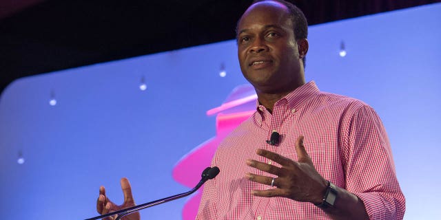 ESPN Senior VP Rob King speaks to the audience during the espnW Summit 2015 at St. Regis Monarch Resort on October 15, 2015 in Dana Point, California.