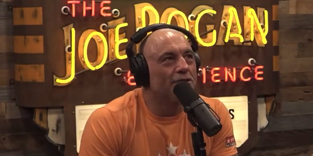 The eponymous big   of The Joe Rogan Experience podcast connected  Spotify jokes with his impermanent  astir  however  advocating for escaped  code   is demonized successful  modern   politics.
