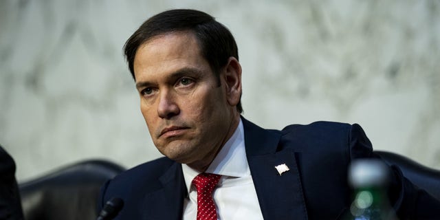Sen. Marco Rubio, ranking member of the Senate Intelligence Committee, during a hearing in Washington, D.C., on March 8, 2023.