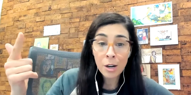 Sarah Silverman speaking about the current state of comedy in 2023, as she looks back on controversial material from her past.