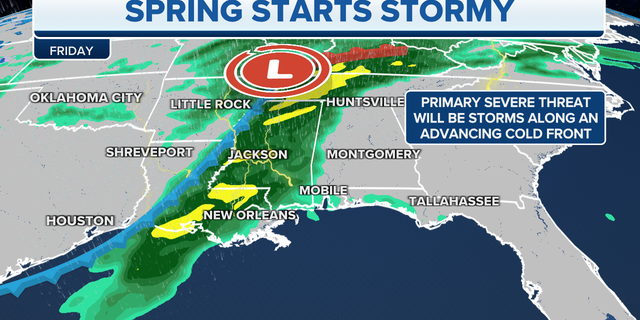 Storms that are forecast for later this week in the southeastern U.S.