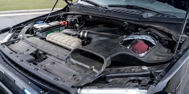 The truck's engine can be updated for more power.