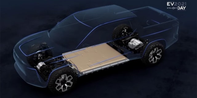 The STLA Truck platform can accommodate a variety of electrified drivetrains.