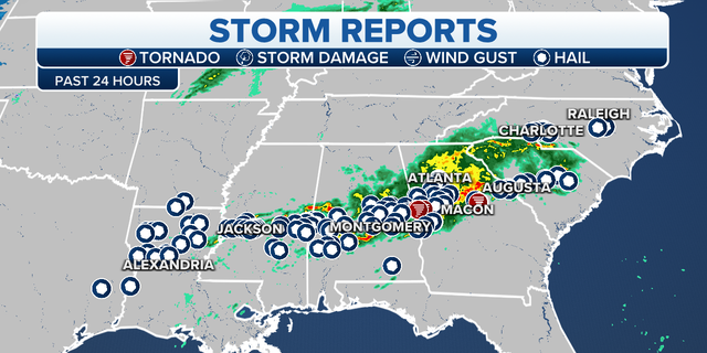 Informes de tormentas y tornados del sureste de EE. UU.