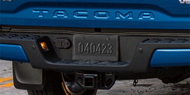 The Tacoma's plate indicates the truck's reveal will be on April 4.