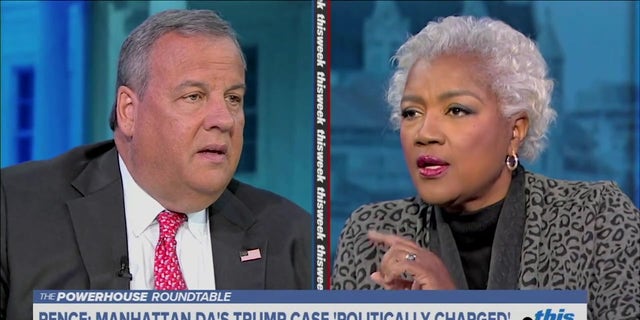 Former GOP Gov. Chris Christie debating former DNC chair Donna Brazile on ABC's "This Week."