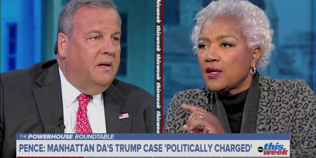 Former GOP Gov. Chris Christie debating former DNC chair Donna Brazile on ABC's "This Week."