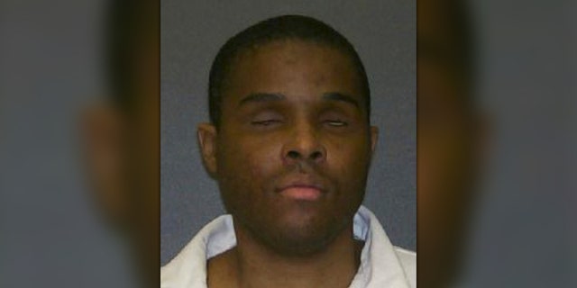 Andre Thomas during a booking photo with the Texas Department of Criminal Justice after he gouged out both of his eyes.