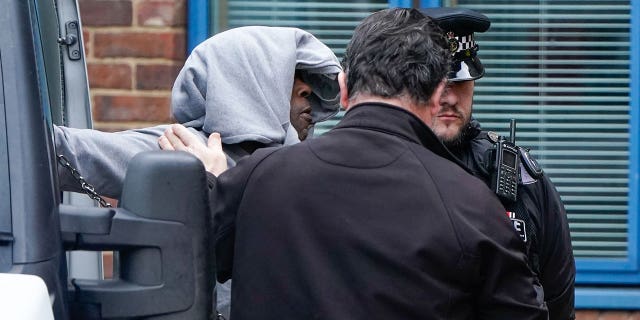 Constance Marten, 35, and Mark Gordon, 48, are charged with gross negligence manslaughter, concealing the birth of a child, and perverting the course of justice. Gordon was led into the Crawley Police Station on March 3, 2023.