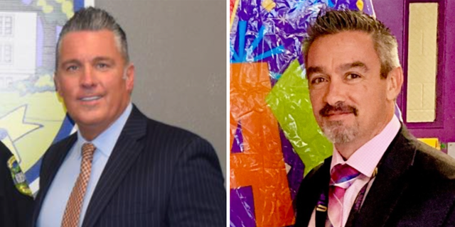 Side-by-side of Upper Darby Township Police Superintendent Timothy Bernhardt, left, and Upper Darby School District superintendent Dan McGarry.