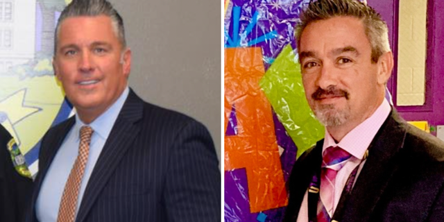 Side-by-side of Upper Darby Township Police Superintendent Timothy Bernhardt, left, and Upper Darby School District superintendent Dan McGarry.