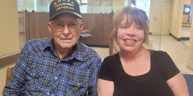 Veteran Floyd Barber of Tucson, along with his friend Sheri Tacchia, made a trip to Chase Bank to deposit the money raised by the community after he was robbed on March 8.