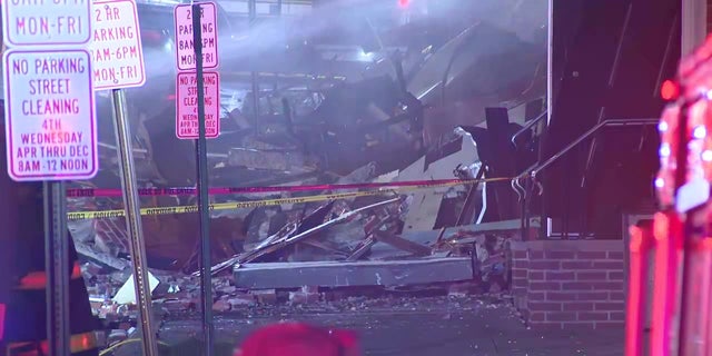 Officials said at least nine people were still missing hours after the explosion that leveled a building at the R.M. Palmer chocolate factory in West Reading, Pennsylvania.