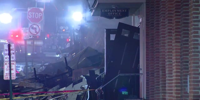 The powerful explosion blew out a window in a nearby restaurant and knocked the doors off another building.