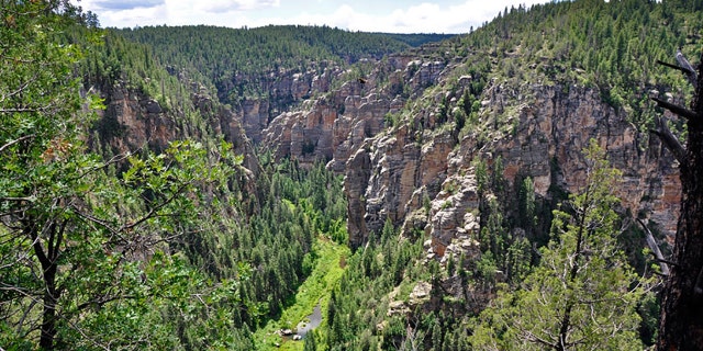 A view of the West Clear Creek from the eastern end of West Clear Creek Wilderness. A woman died after falling 20 feet off a cliff on Monday.