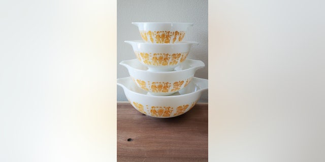 "The thing that makes ‘Orange Butterprint’ so rare is that it was only available through S&H Green Stamps," Yvette Egan said. "You could save those green stamp books and redeem them for all sorts of things." This set, which wasn’t available in department stores, is selling for $2,169.95 on Etsy.