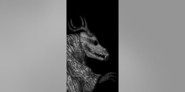 A rendering of one of the descriptions of the Wendigo is shown here.