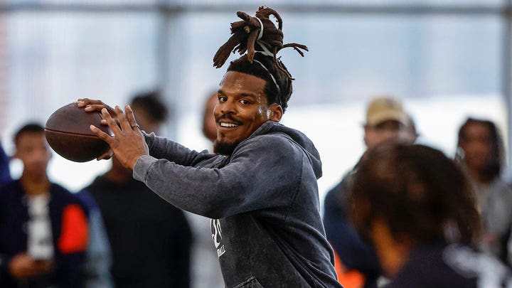 NFL star Cam Newton throws at Auburn's pro day