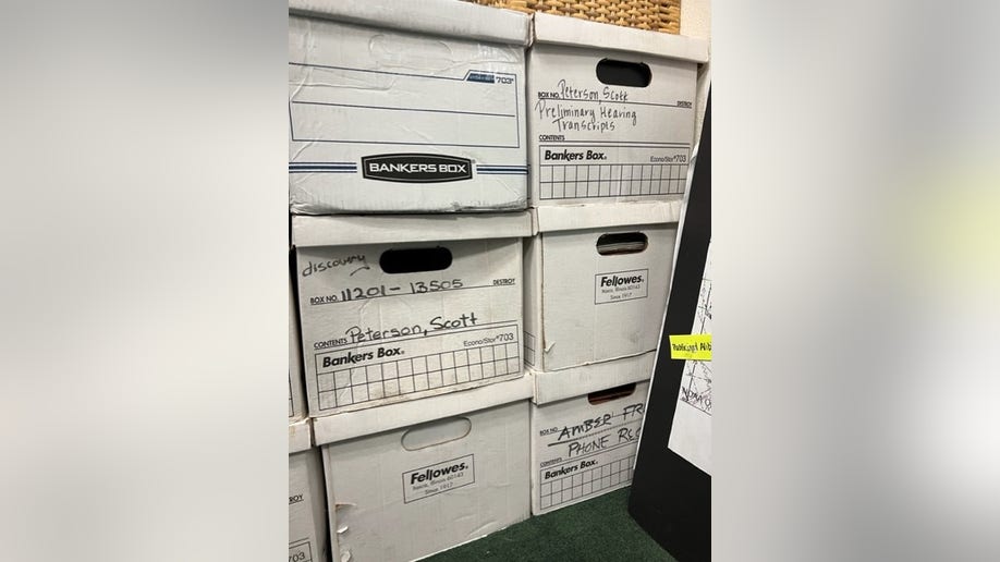 Boxes in Janey Peterson's evidence room