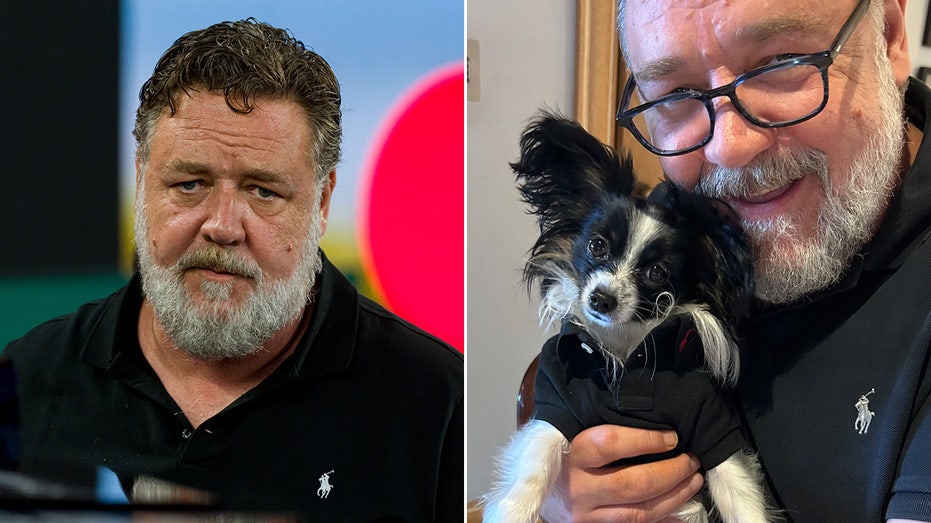 Russell Crowe says his puppy died in his arms after being hit by a truck: ‘He stole my heart’