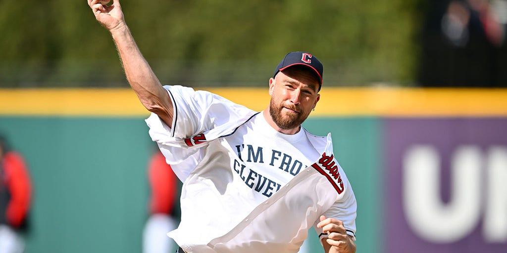 Patrick Mahomes roasts Travis Kelce after star TE botches first pitch at  Cleveland Guardians' home opener