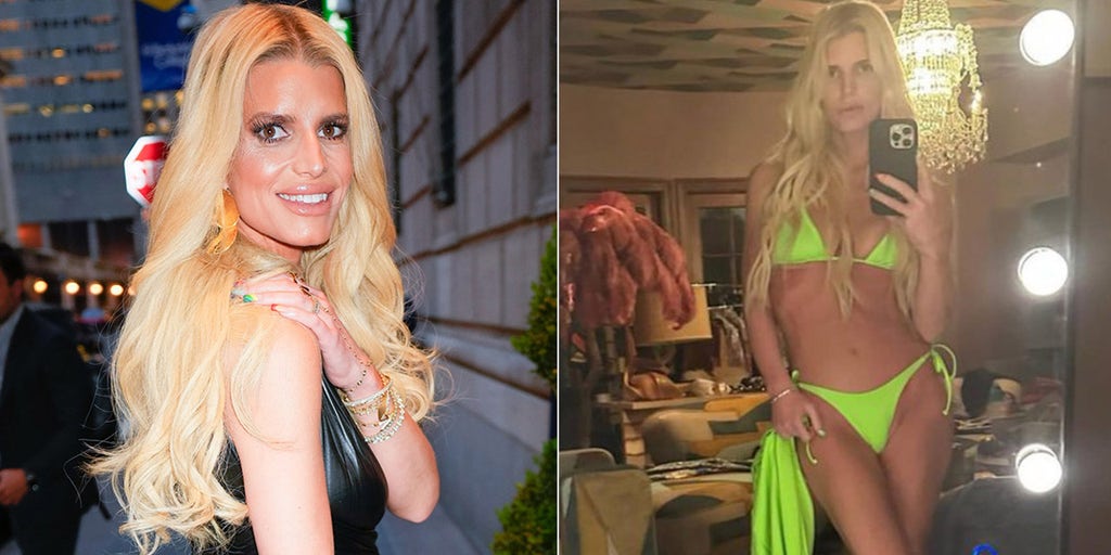 Jessica Simpson shows off neon energy in bright green bikini