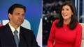 Republican Florida Gov. Ron DeSantis (left) and former U.N. Ambassador and South Carolina Gov. Nikki Haley (right).