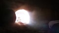 Empty tomb symbolizing the death and resurrection of Jesus Christ Easter and the cross of sacrifice and suffering and bright light background - Fox News