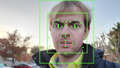 Output of an Artificial Intelligence system from Google Vision, performing Facial Recognition on a photograph of a man, with facial features identified and facial bounding boxes present, San Ramon, California, November 22, 2019. (Photo by Smith Collection/Gado/Getty Images)
