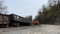Five empty Norfolk Southern train cars derailed Saturday in Pittsburgh, Pennsylvania, officials said. No injuries or hazardous materials were reported.