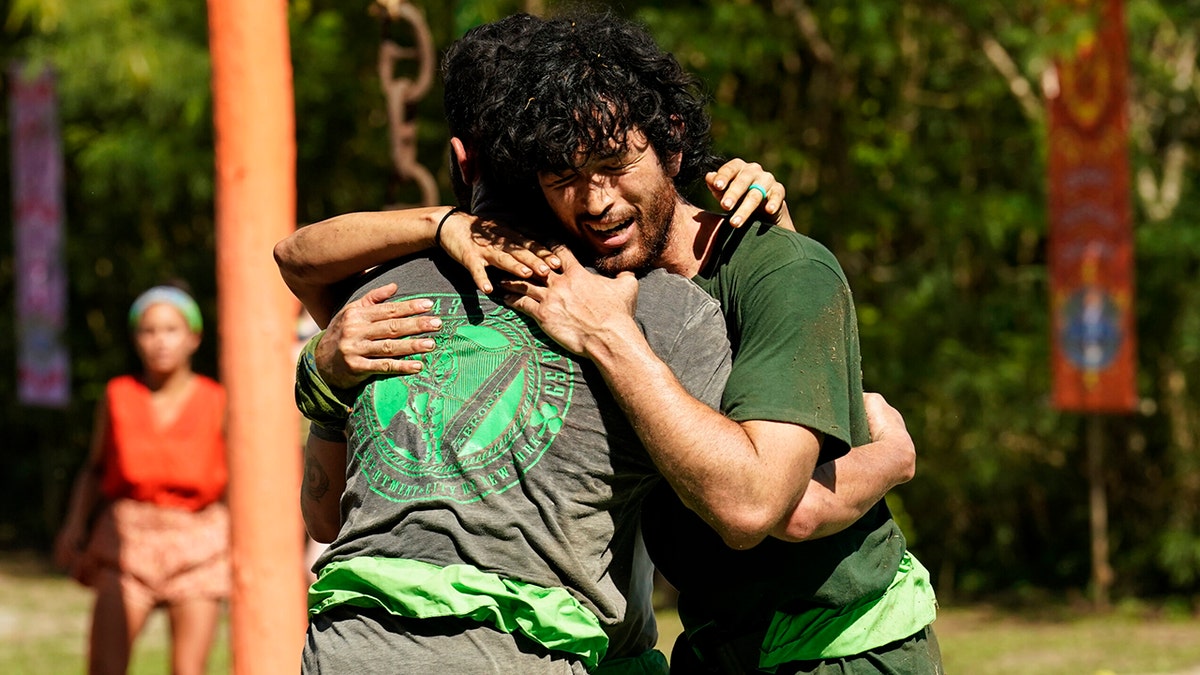 Blankinship hugging another contestant on Survivor