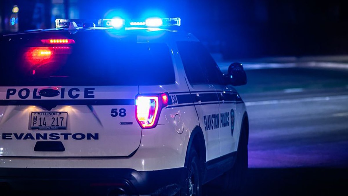 An Evanston police vehicle