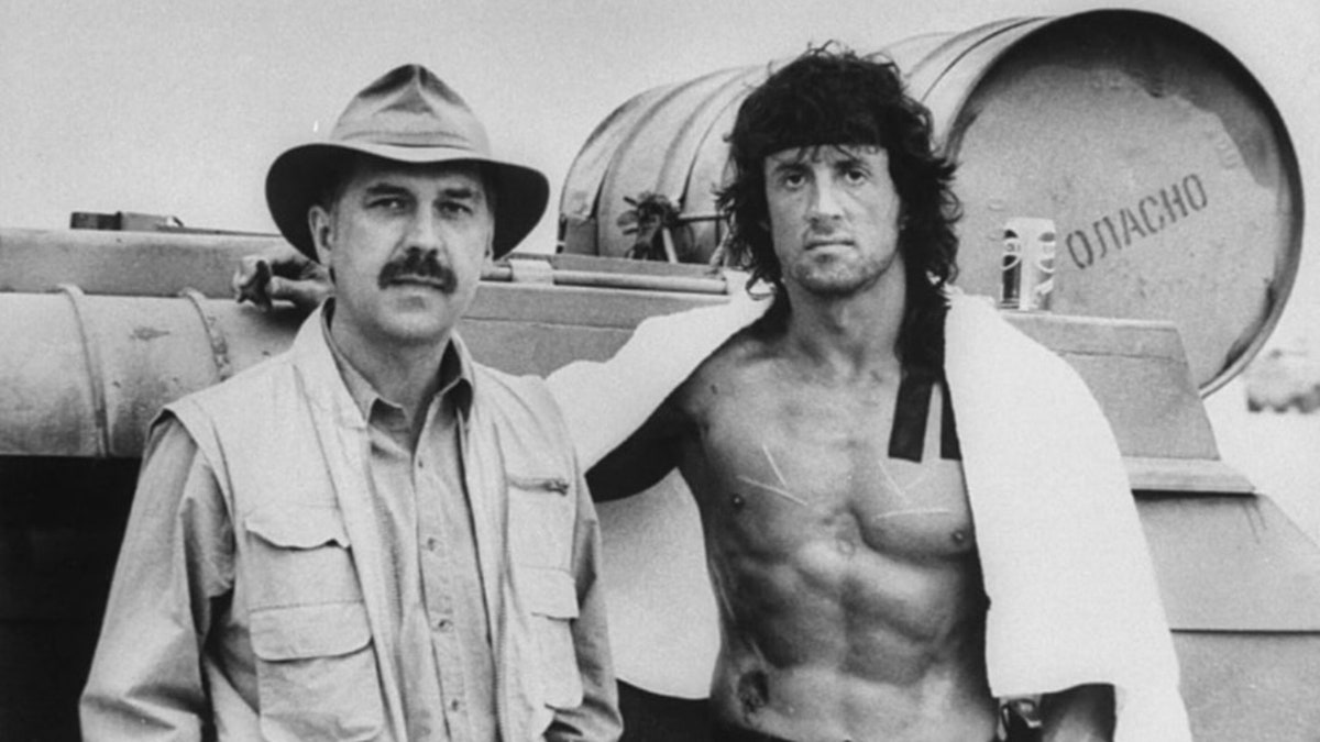 David Morrell and Sylvester Stallone as Rambo
