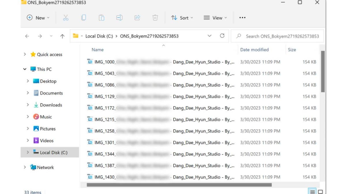 Malware zip files screenshot