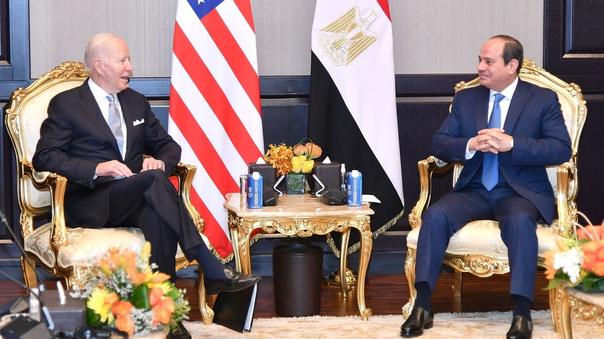 Biden and Abdel Fattah el-Sisi, in Sharm el-Sheikh, Egypt. (Reuters)