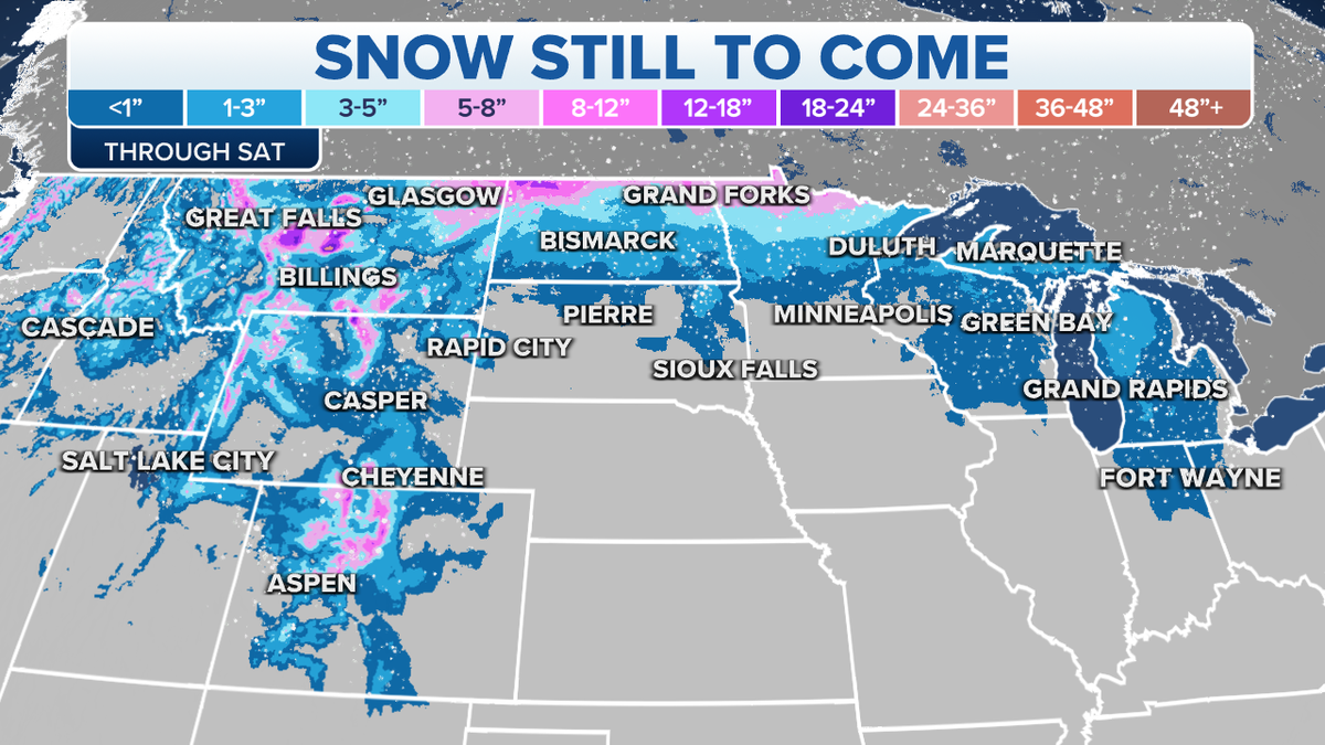 Northern U.S. snow