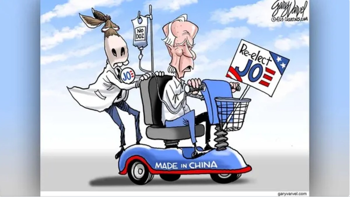 Political Cartoon poking fun at Biden