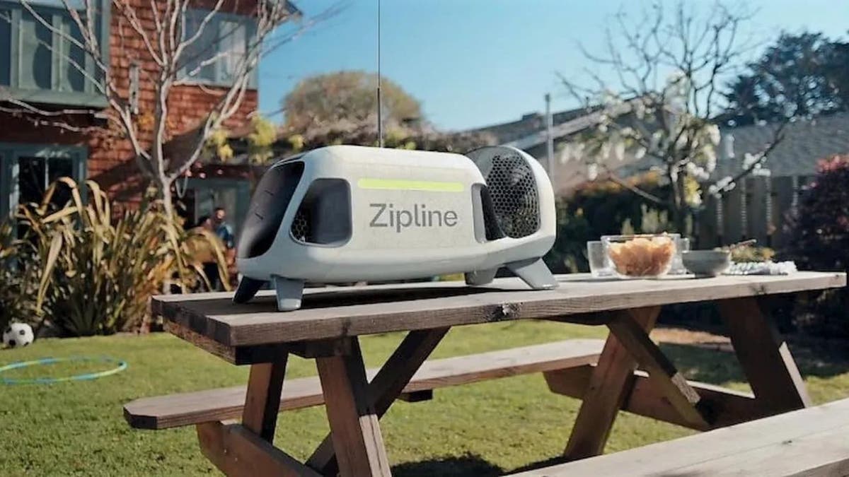 Delivery drone on a table.