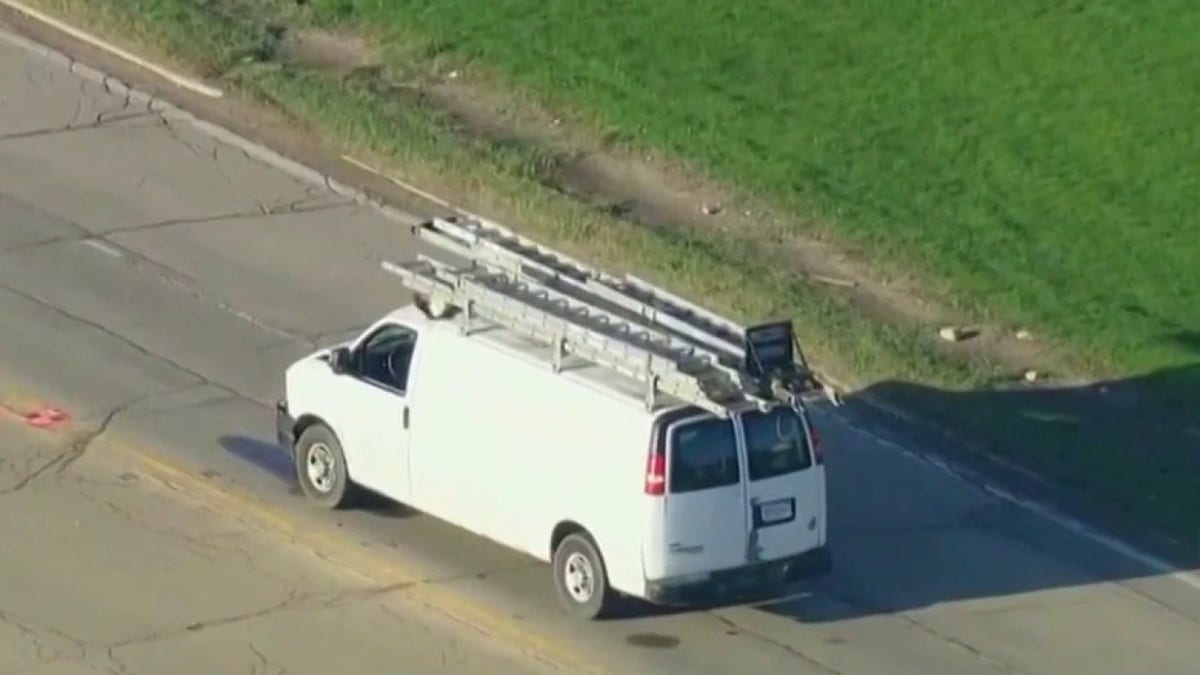 A white van near where a man was hit and killed