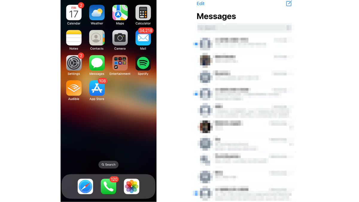 iphone messages screenshot