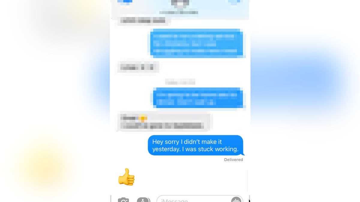 Screenshot of text messages using the thumbs up emoji.