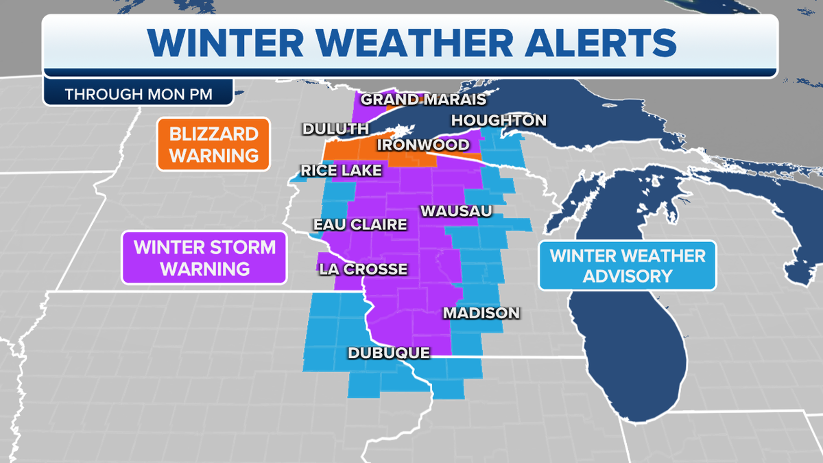 Winter storm alerts for Midwest