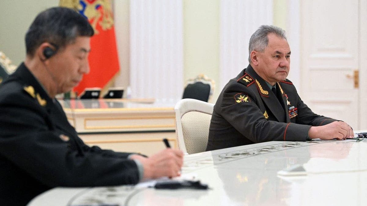 Russian and Chinese Defense Ministers seen in Moscow, Russia