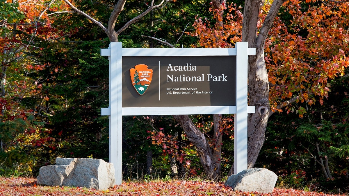 A National Park Service sign at Acadia National Park