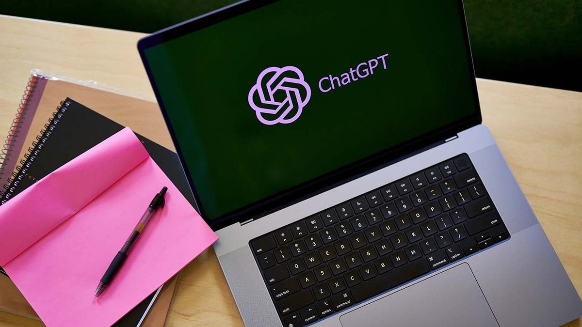The ChatGPT logo on a laptop