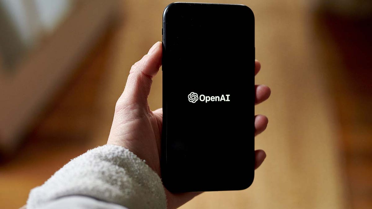 The OpenAI logo on a smartphone