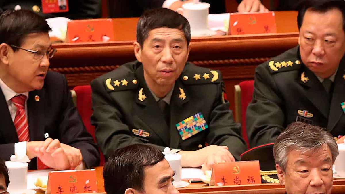 Li Shangfu, center, at opening of 19th Party Congress in Beijing