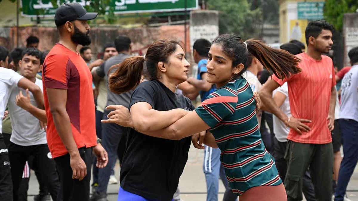 Indian wrestlers Vinesh Phogat,